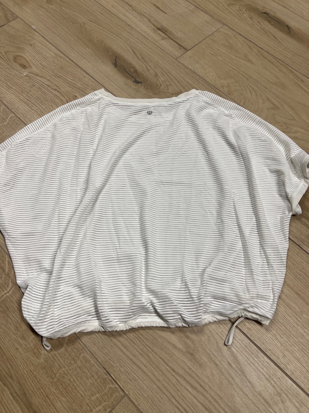 lululemon athletica White Striped Drawstring Crop Top - Picture 3 of 4